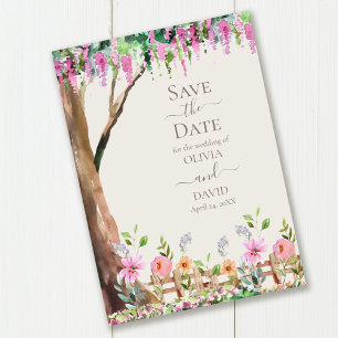 Acacia on a Wildflower Field Save the Date Card
