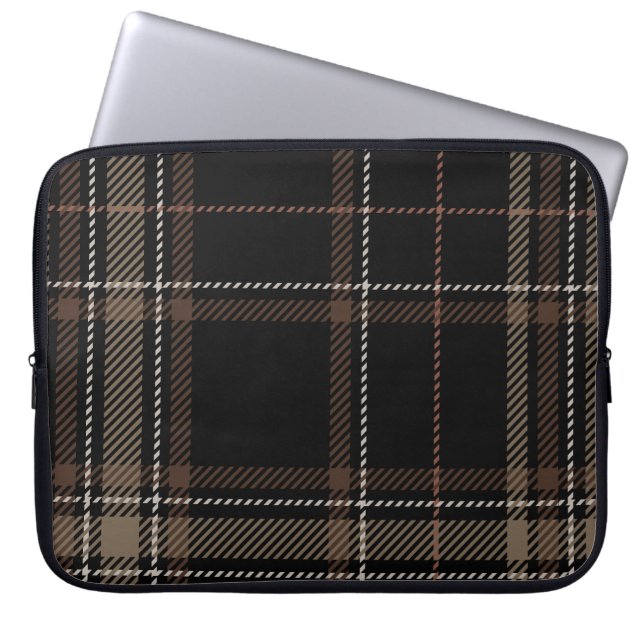 Academia Black Plaid Laptop Sleeve (Front)
