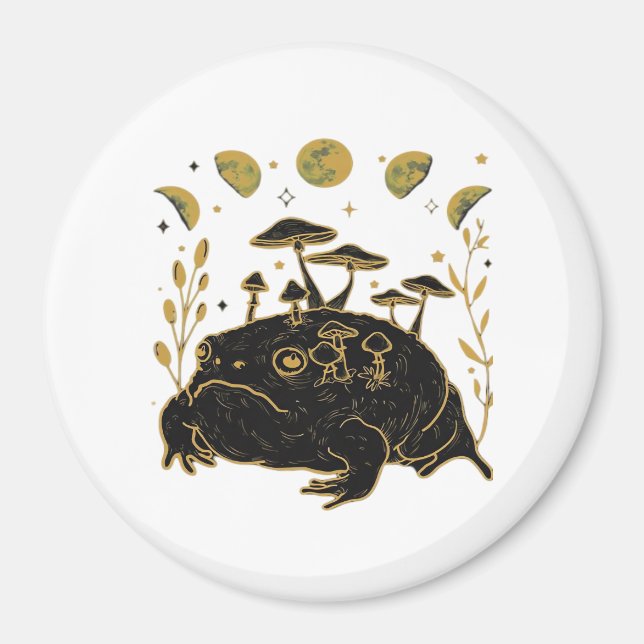 Academia Moon Witchy Goblincore Aesthetic Frog Cla Magnet (Front)