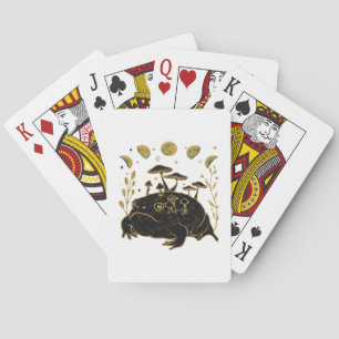 Academia Moon Witchy Goblincore Aesthetic Frog Cla Playing Cards
