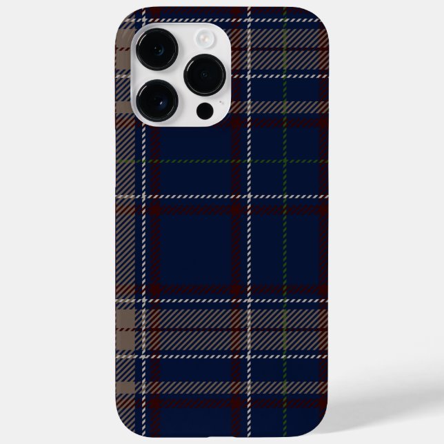 Academia Navy Blue Plaid Case-Mate iPhone Case (Back)