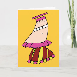 Academic dress kawaii character greeting cards