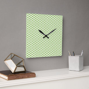 Academic Green Pattern for Success Square Wall Clock