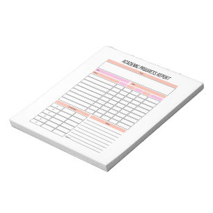 Academic Progress Report Planner Notepad