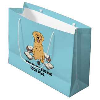 Academic Vibes Golden Retriever Cute Book Lover Large Gift Bag