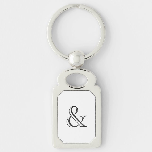 Academy Engraved Ampersand Black Key Ring (Front)