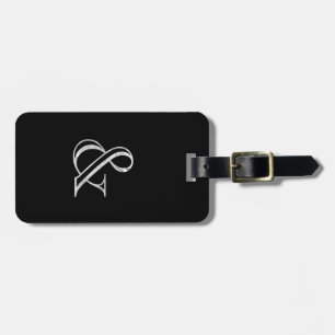 Academy Engraved Ampersand White Luggage Tag