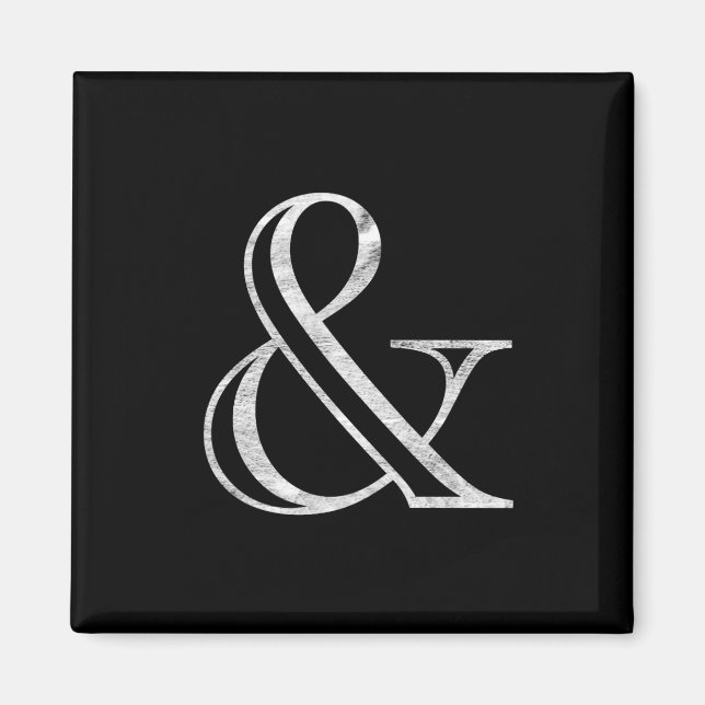 Academy Engraved Ampersand White Magnet (Front)