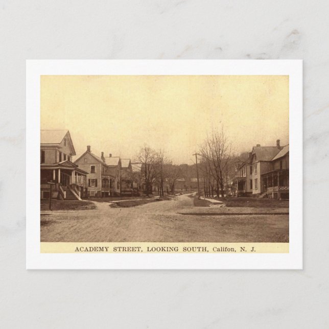 Academy Street, Califon, New Jersey Vintage Postcard (Front)