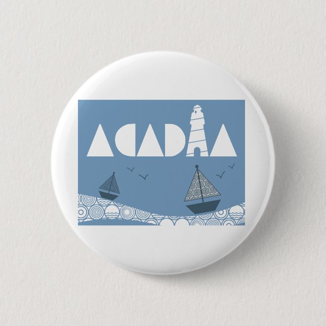 Acadia 6 Cm Round Badge (Front)