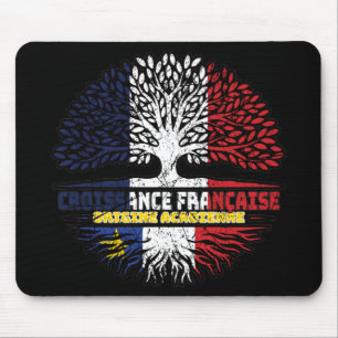 Acadia Acadian French France Tree Roots Flag Mouse Pad