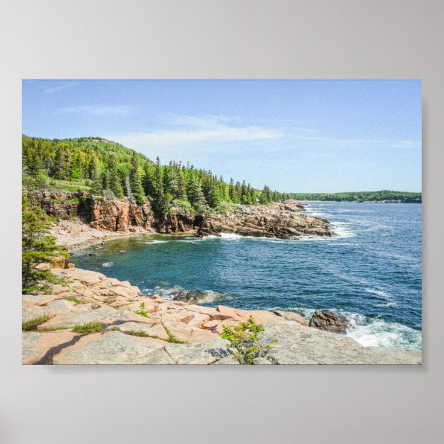 Acadia Gorgeous Rocky Coastline in Maine Poster (Front)
