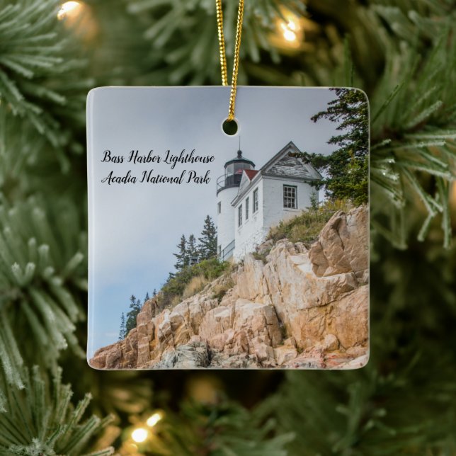 Acadia Lighthouses Ceramic Ornament (Tree)