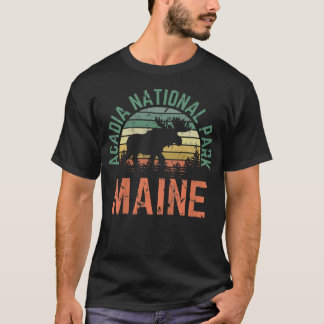 Acadia Maine Nature Hiking Moose Outdoors T-Shirt