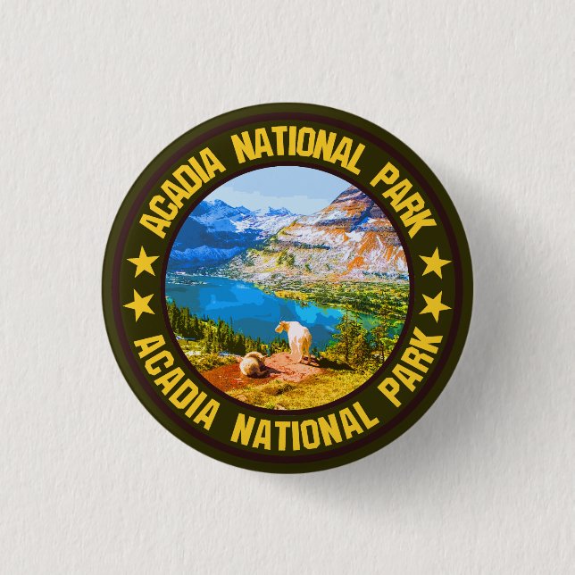 Acadia National Park                               3 Cm Round Badge (Front)