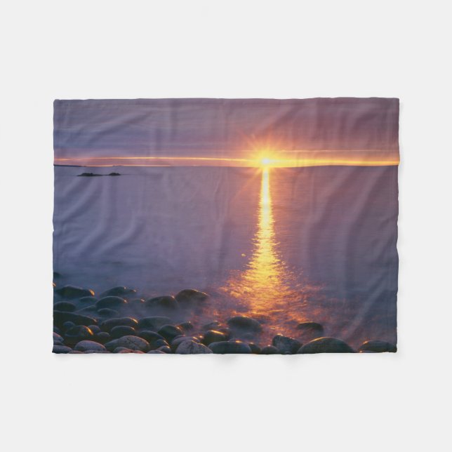 Acadia National Park |Atlantic Ocean Maine Fleece Blanket (Front (Horizontal))