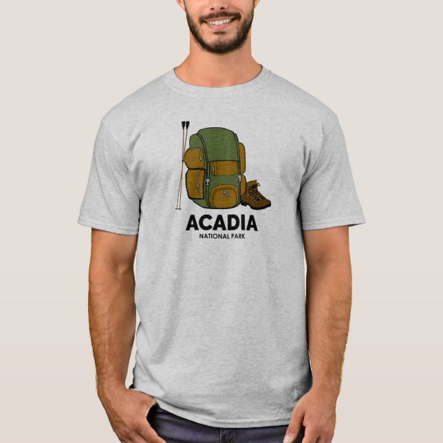 Acadia National Park Backpack T-Shirt (Front)