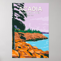 Acadia National Park Bar Harbor Vintage