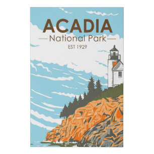 Acadia National Park Bar Harbour Lighthouse Faux Canvas Print