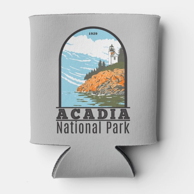 Acadia National Park Bar Harbour Lighthouse Maine Can Cooler (Front)