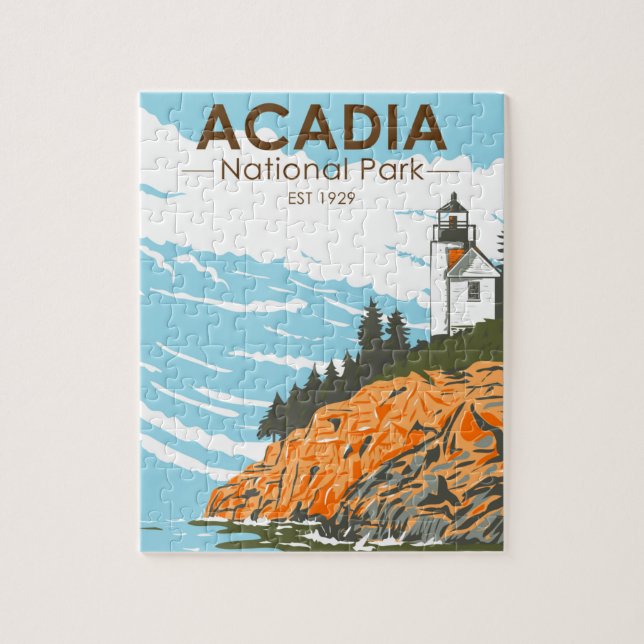 Acadia National Park Bar Harbour Lighthouse Maine Jigsaw Puzzle (Vertical)