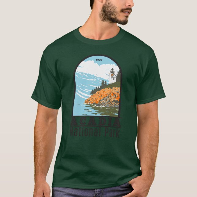 Acadia National Park Bar Harbour Lighthouse Maine T-Shirt (Front)