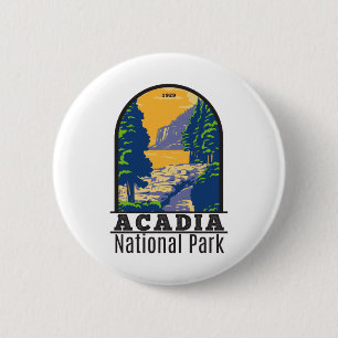 Acadia National Park Bar Harbour Ocean Path 6 Cm Round Badge