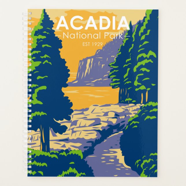 Acadia National Park Bar Harbour Ocean Path Maine Planner (Front)