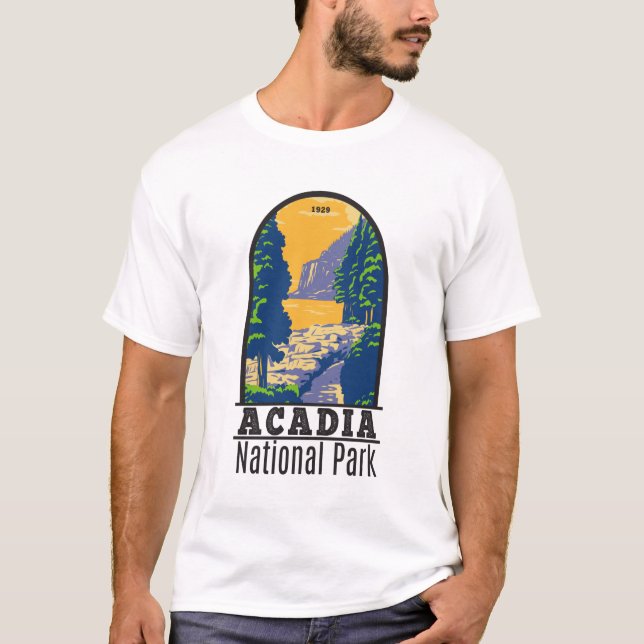 Acadia National Park Bar Harbour Ocean Path Maine T-Shirt (Front)