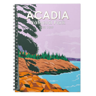 Acadia National Park Bar Harbour Vintage Notebook