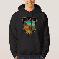 Acadia National Park Bar Harbour Watercolor Badge