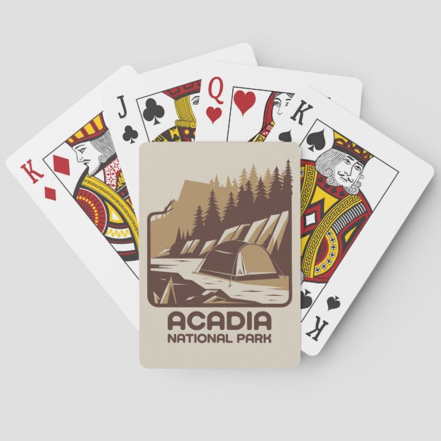 Acadia National Park Camping Adventure Playing Cards (Back)