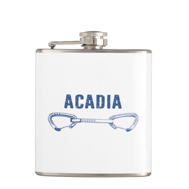 Acadia National Park Climbing Quickdraw Hip Flask (Front)