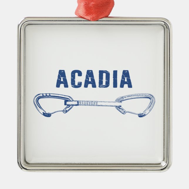 Acadia National Park Climbing Quickdraw Metal Ornament (Front)