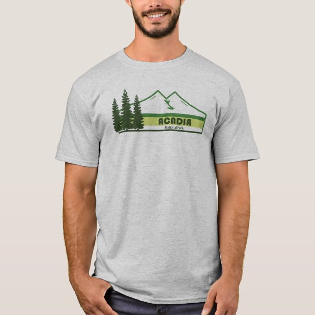 Acadia National Park Green Stripes T-Shirt (Front)