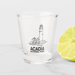 Acadia National Park Lighthouse Line Art  Shot Glass