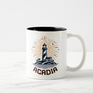 Acadia National Park Lighthouse Sunrise Two-Tone Coffee Mug