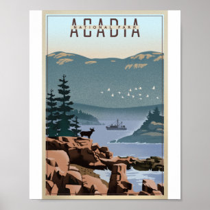 Acadia National Park Lithograph Artwork Poster