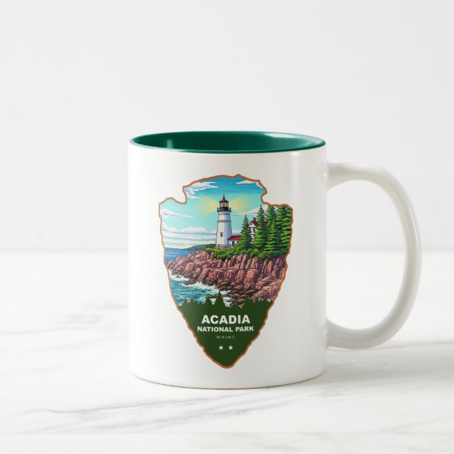 Acadia National Park Maine Arrowhead Two-Tone Coffee Mug (Right)