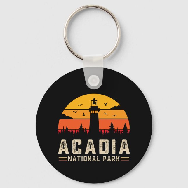 acadia national park maine  bar harbour lighthouse key ring (Front)