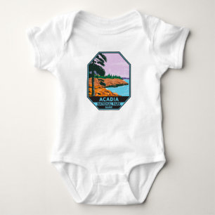 Acadia National Park Maine Bar Harbour Vintage Baby Bodysuit