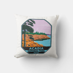 Acadia National Park Maine Bar Harbour Vintage Cushion