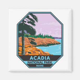 Acadia National Park Maine Bar Harbour Vintage Magnet
