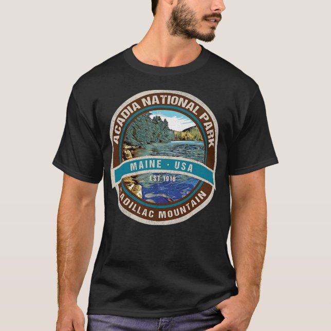 Acadia National Park Maine Cadillac Mountain Souve T-Shirt (Front)
