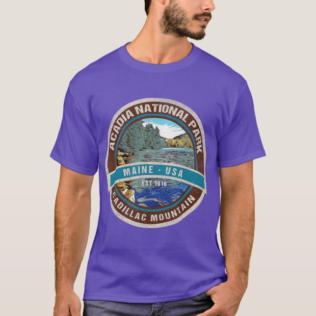 Acadia National Park Maine Cadillac Mountain T-Shirt (Front)