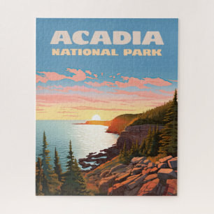 Acadia National Park Maine Coast Retro Jigsaw Puzzle