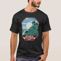 Acadia National Park Maine Lighthouse Retro Emblem