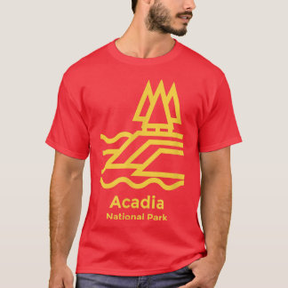 Acadia National Park Maine Minimalist Retro Graphi T-Shirt