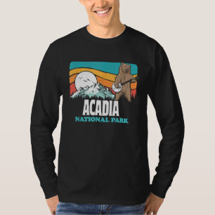 Acadia National Park Maine Mountains Banjo Bear T-Shirt
