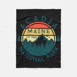 Acadia National Park Maine Mountains Nature Hiking Fleece Blanket